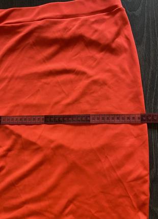 Юбка карандаш, цвет между красным и оранжевым.4 фото