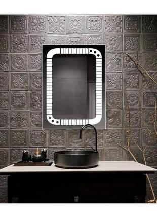 Дзеркало з підсвіткою led у ванну, спальню, передпокій zsd-022 (600*800)1 фото
