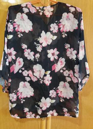 Блуза кофта жіноча кардиган з квітами one size 44 - 48 розмір ealey fushi кімоно4 фото