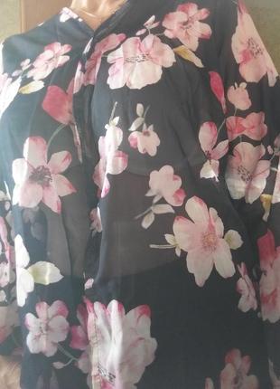 Блуза кофта женская кардиган с цветами one size 44 - 48 размер ealey fushi кимоно6 фото