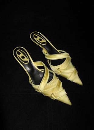 Туфли мюли diesel желтые оригинал сандалии5 фото