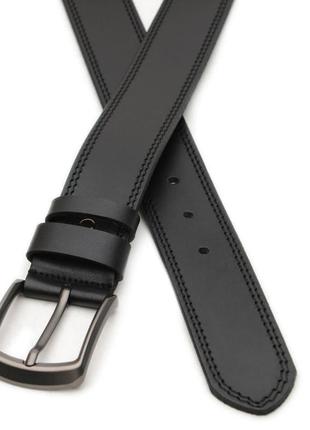 Широкий мужской кожаный ремень 4,5 см v1115gx20-black2 фото