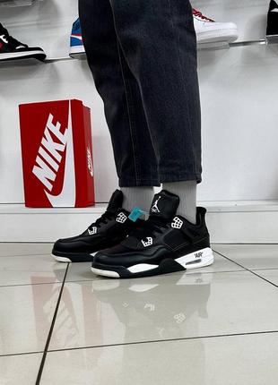 Зимние мужские кроссовки кожаные с мехом и флисом nike air jordan 4 retro. зимние кроссовки мех3 фото