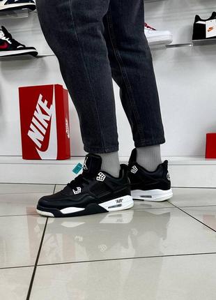 Зимові чоловічі кросівки шкіряні з хутром та флісом nike air jordan 4  retro. зимние кроссовки мех4 фото