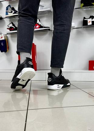 Зимові чоловічі кросівки шкіряні з хутром та флісом nike air jordan 4  retro. зимние кроссовки мех5 фото