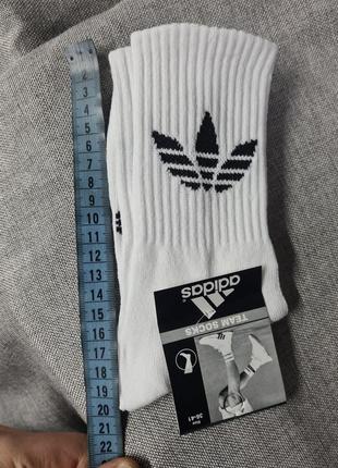 Шкарпетки adidas, білі високі шкарпетки, шкарпетки жіночі чоловічі унісекс, спортивні шкарпетки, шкарпетки білі адідас з високою резинкою, шкарпетки6 фото