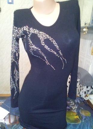 Paksi теплое вискозное нарядное платье туника универсальный р-р4 фото