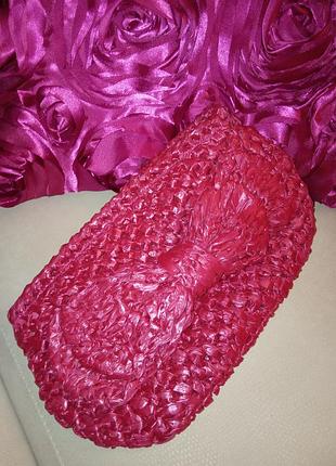 Плетеный клатч, маленькая сумочка, пропилен, бантик, кошелек, zara