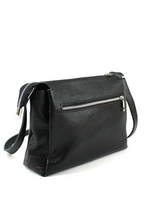 Кожаная женская сумка borsacomoda 813023 черная7 фото