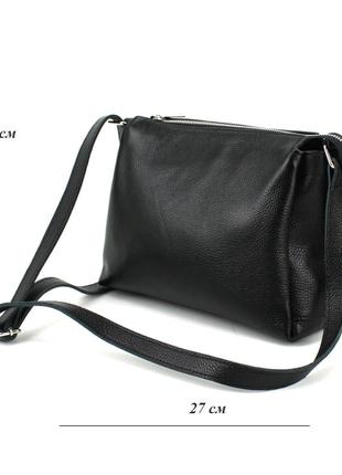 Кожаная женская сумка borsacomoda 813023 черная3 фото