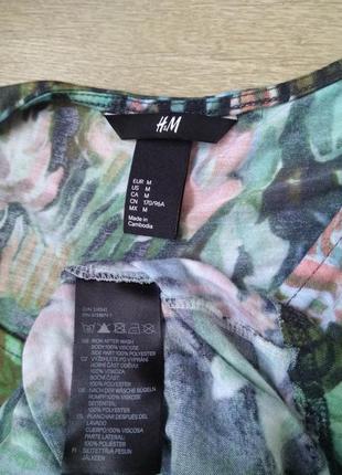 Чудесная футболка блуза туника h&m с прозрачными крыльями /м/тропический принт8 фото