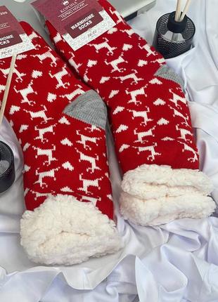 Женские подростковые теплые носки валянки на меху зима с тормозами 23 цвета3 фото