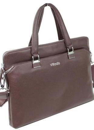 Женский деловой портфель из эко кожи villado коричневый2 фото