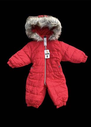 Зимний детский комбинезон, красный