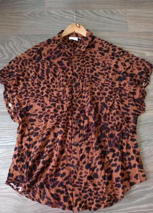 Красивая рубашка свободного кроя, леопард1 фото