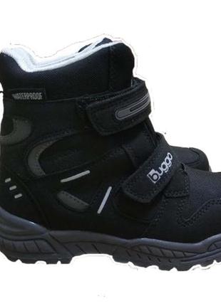 Зимние термо ботинки bugga waterproof не промокают черные5 фото