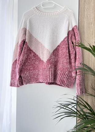 Плюшевый 💗 оверсайз светр george, люрексна нитка, свитер кофта1 фото