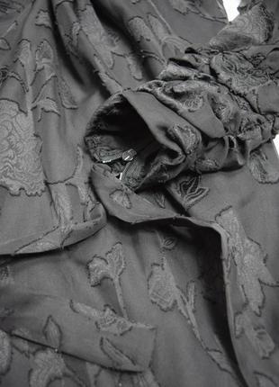 Платье черное нарядное платье нарядное цветочный принт велюр6 фото