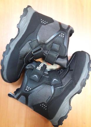 Зимние термо ботинки bugga waterproof черно-серые6 фото
