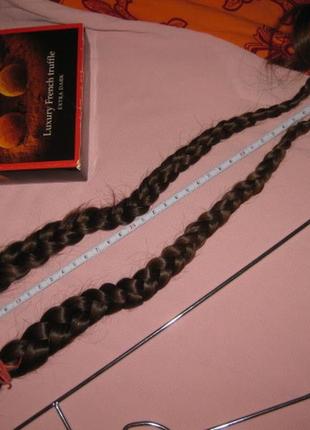 Волосы натуральные длинные на парик или наращивание км1807 темные каштан5 фото