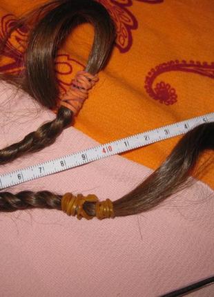 Волосся натуральне довге на перуку чи нарощування км1807 темне каштан3 фото