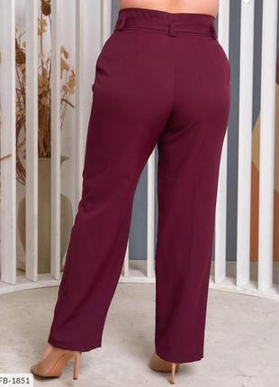 Класичні штани классические штаны женские вишнёвые із зі с2 фото