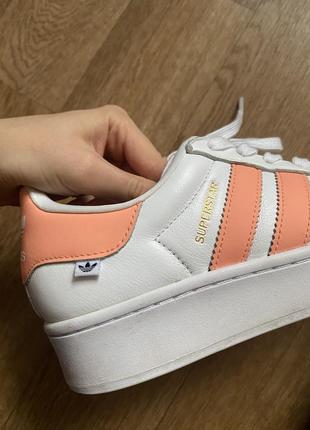 Кроссовки adidas superstar персиковые6 фото