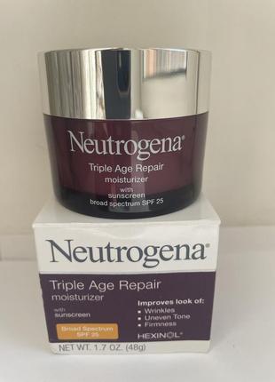 Денний крем neutrogena, triple age repair, moisturizer with sunscreen, broad spectrum