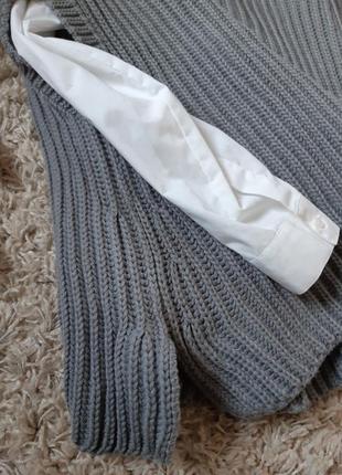 Стильный свитер, пончо, обьемная вязка, р. 4-127 фото
