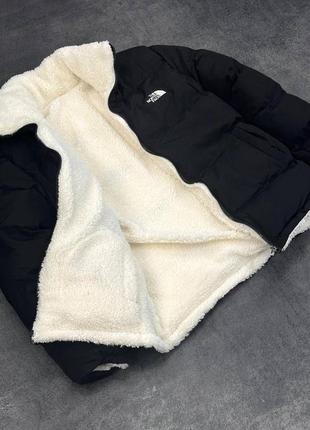 Чоловіча зимова куртка пуховик The North Face tnf коротка двостороння