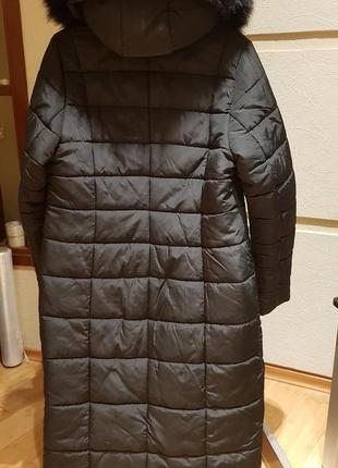 Пальто жіноче стьобане подовжене з натуральним хутром, нове,50 розмір2 фото