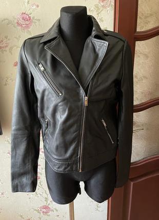 Шкіряну куртку leather biker jacket next p.105 фото