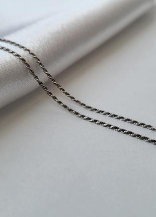 Срібний ланцюжок ланцюг круглий джгут 45 см срібло 925 проби родоване 2.33г corda25