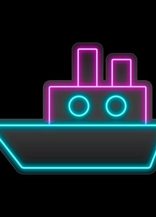 Неоновая вывеска корабль (500x345)