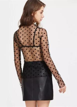Гольф, водолазка, блуза сітка прозора в горох2 фото