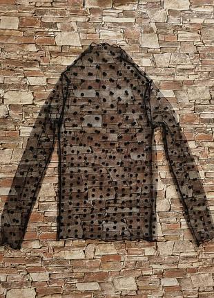 Гольф, водолазка, блуза сітка прозора в горох4 фото