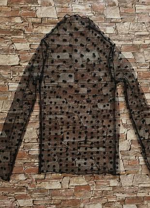Гольф, водолазка, блуза сітка прозора в горох6 фото