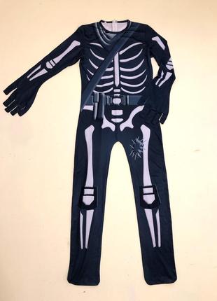 Шикарный костюм скелета хэллоуин р. 10-12 лет