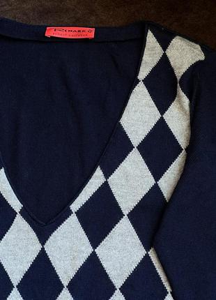 Шерстяной свитер remark оригинальный синий2 фото