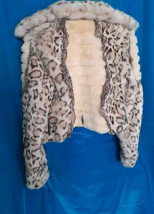 Шуба натуральная стриженый натуральный мех окрас леопард дизайнерская экслюзив3 фото