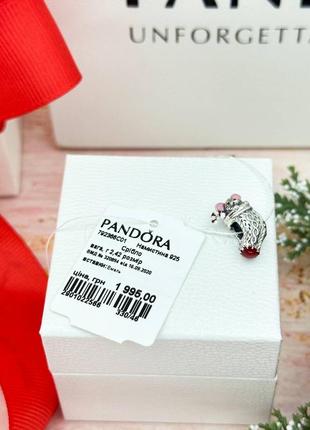 Серебряный шарм мышь рождественская чулка реждво пандора pandora2 фото