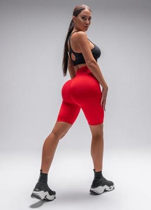 Шорты женские для фитнеса,спортивные шорты с эффектом пуш-ап, красного цвета, размер s5 фото