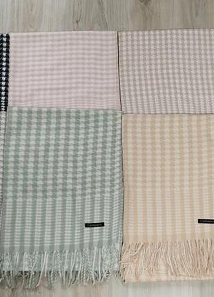 Теплий кашеміровий шарф палантин, арафатка, фіолетовий, білий, є багато варіантів4 фото