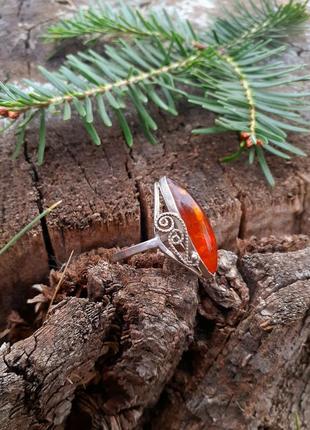 Маркиз с янтарем 🍁👑 перстень ссср винтаж натуральный медовый янтарь мельхиор серебрение филигрань скань кольцо колечко10 фото