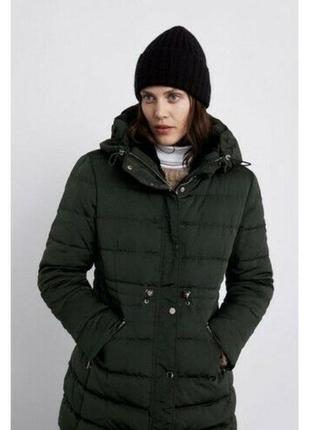 Пуховик куртка зимняя zara green jacket m l изумрудная хаки тёмно-зелёная4 фото