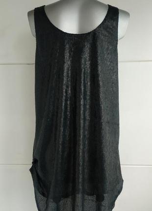 Короткое платье-туничка zara черного цвета с пайетками3 фото
