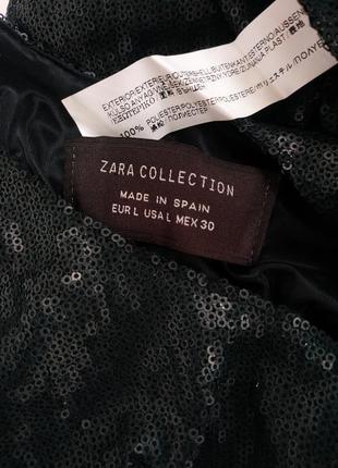 Короткое платье-туничка zara черного цвета с пайетками4 фото