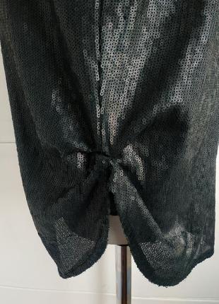 Короткое платье-туничка zara черного цвета с пайетками8 фото