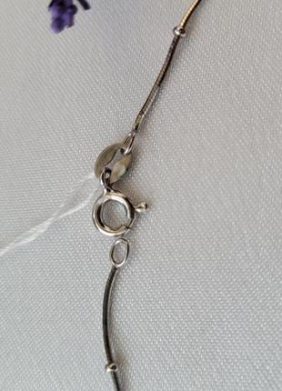 Женская серебряная цепочка снейк 1мм 40 см колье с шариками серебро 925 пробы родированное...