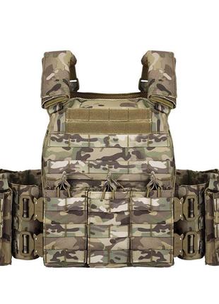 Жилет тактичний плитоноска yakeda vt-6031-6 molle мультикам